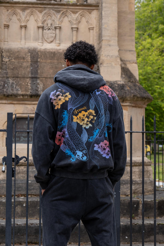 Washed Koi Hooded Sweatshirt